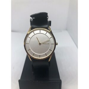 Skagen SKW2452 Women's Black Leather Analog Silver Dial Quartz Wrist Watch Rk239